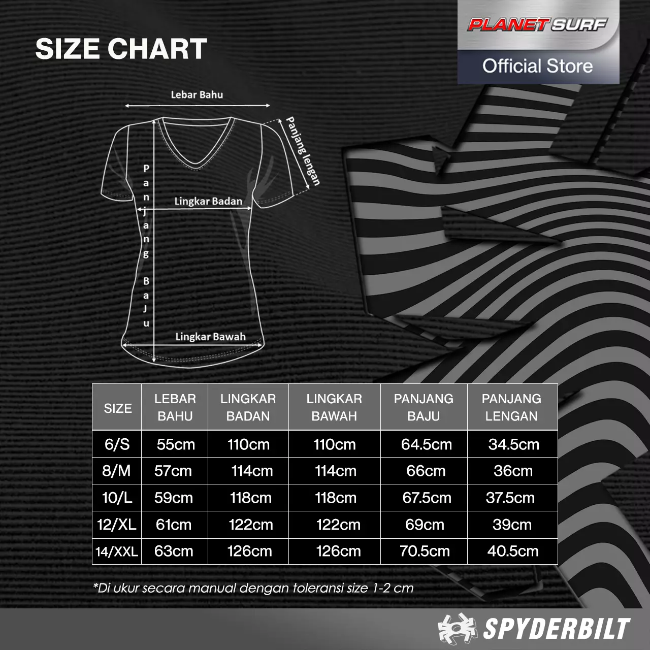 Spyderbilt Kaos Lengan Pendek Wanita Adela Oversize Print Yel Planet Surf