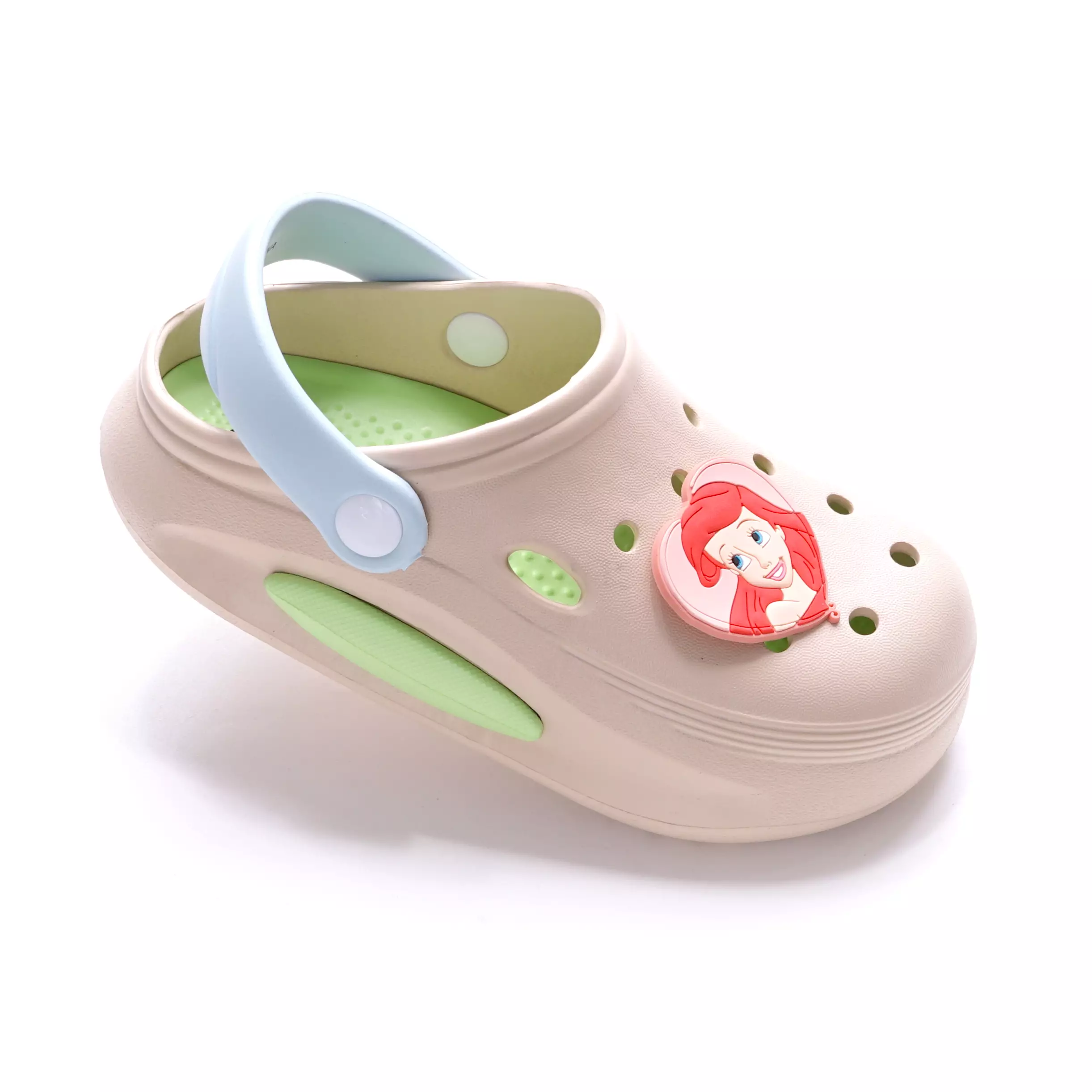 PRINCESS - SANDAL BAKPAO WANITA ANAK TANGGUNG CH430075WT - KREM/BIRU AQUA by zandilac