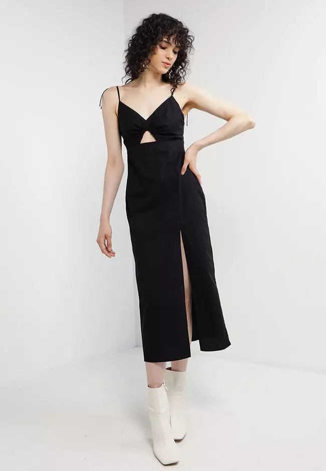 Topshop black cut out dress top