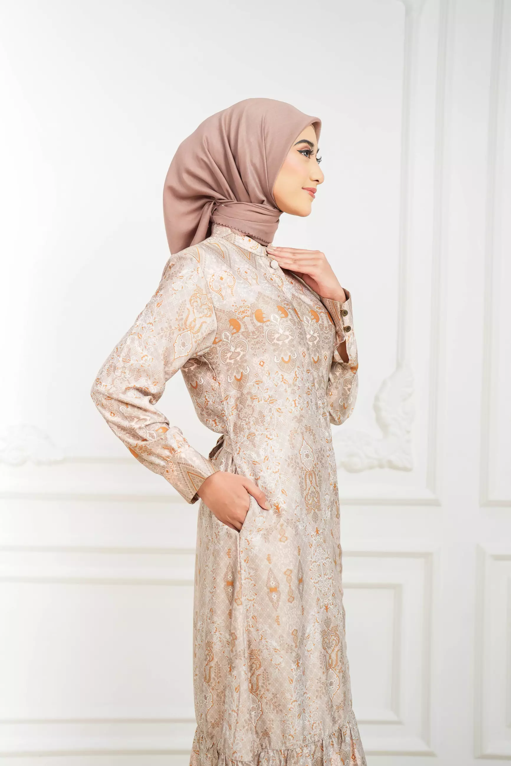 Sarimbit Senggala Mocca Gamis Wanita  Dress