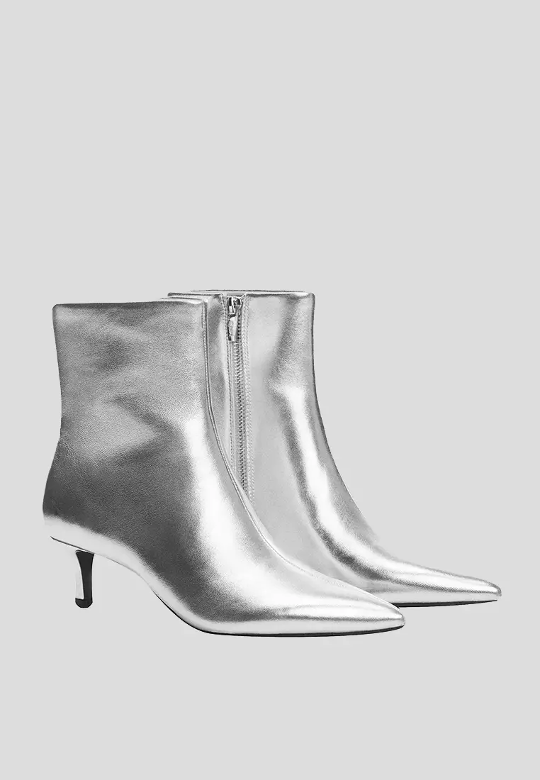 Buy Mango Leather Boots With Kitten Heels 2024 Online ZALORA
