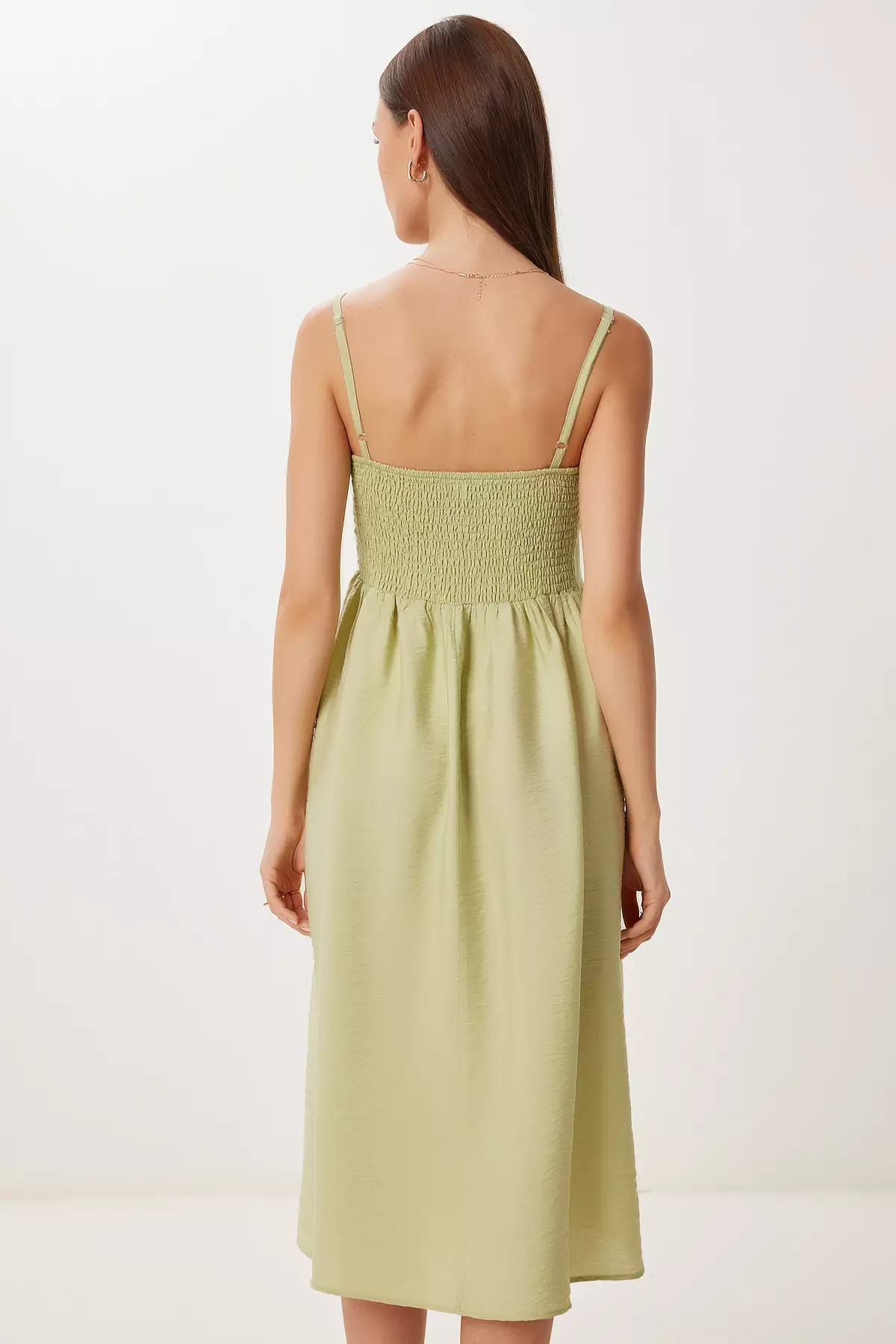 Women's Green Strap Summer Midi Ayrobin Dress Dd01357