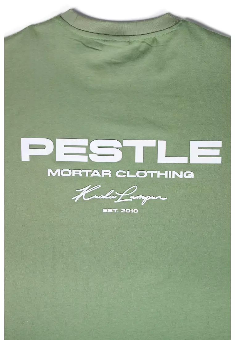 Buy Pestle & Mortar Clothing KL Scripted Oversized Tee Green Online