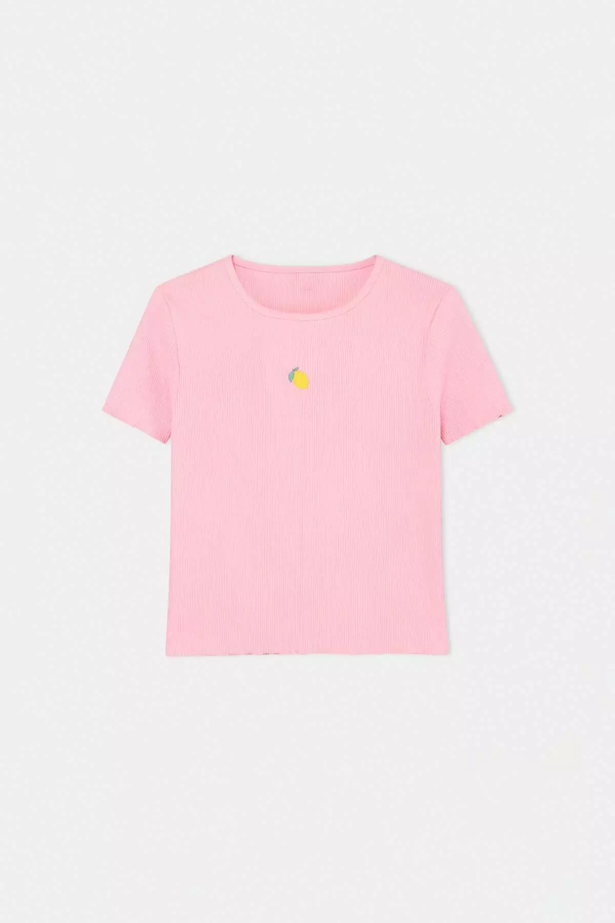 Pink-Mint Embroidered Knitted T-Shirt Tkdss25Ts00027