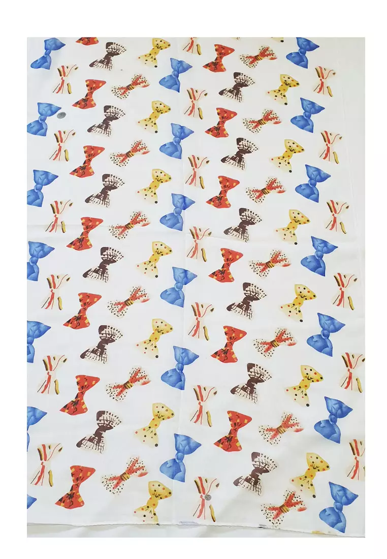 Bows Silk-Feel Scarf White