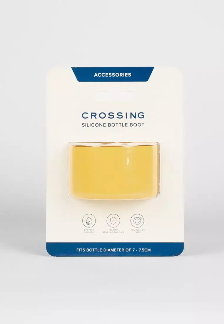 Crossing Silicone Water Bottle Boot - Fits Diameter 7-7.5cm (550ml) Blistered Pack - Yellow