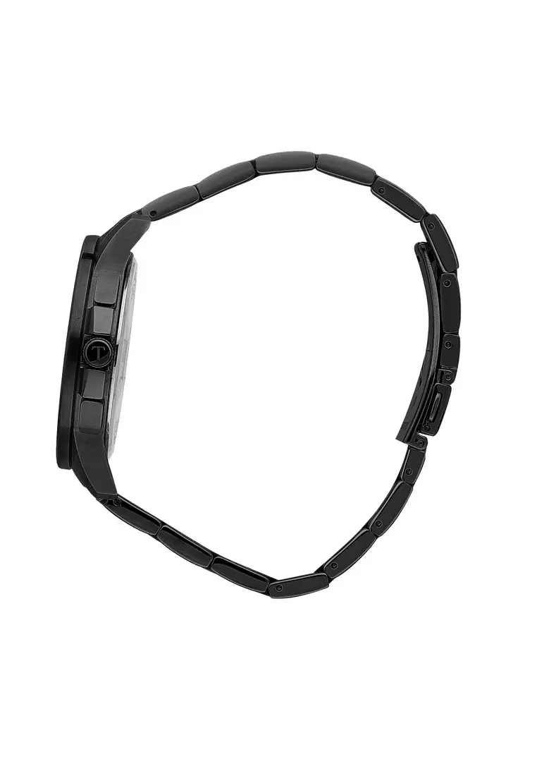 【2 Years Warranty】Trussardi T-Hawk 44mm Black Dial Men's Multifunction Quartz Watch R2453153002