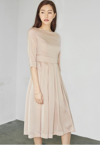 褶飾及膝連身裙, 服飾, 洋esprit地址裝