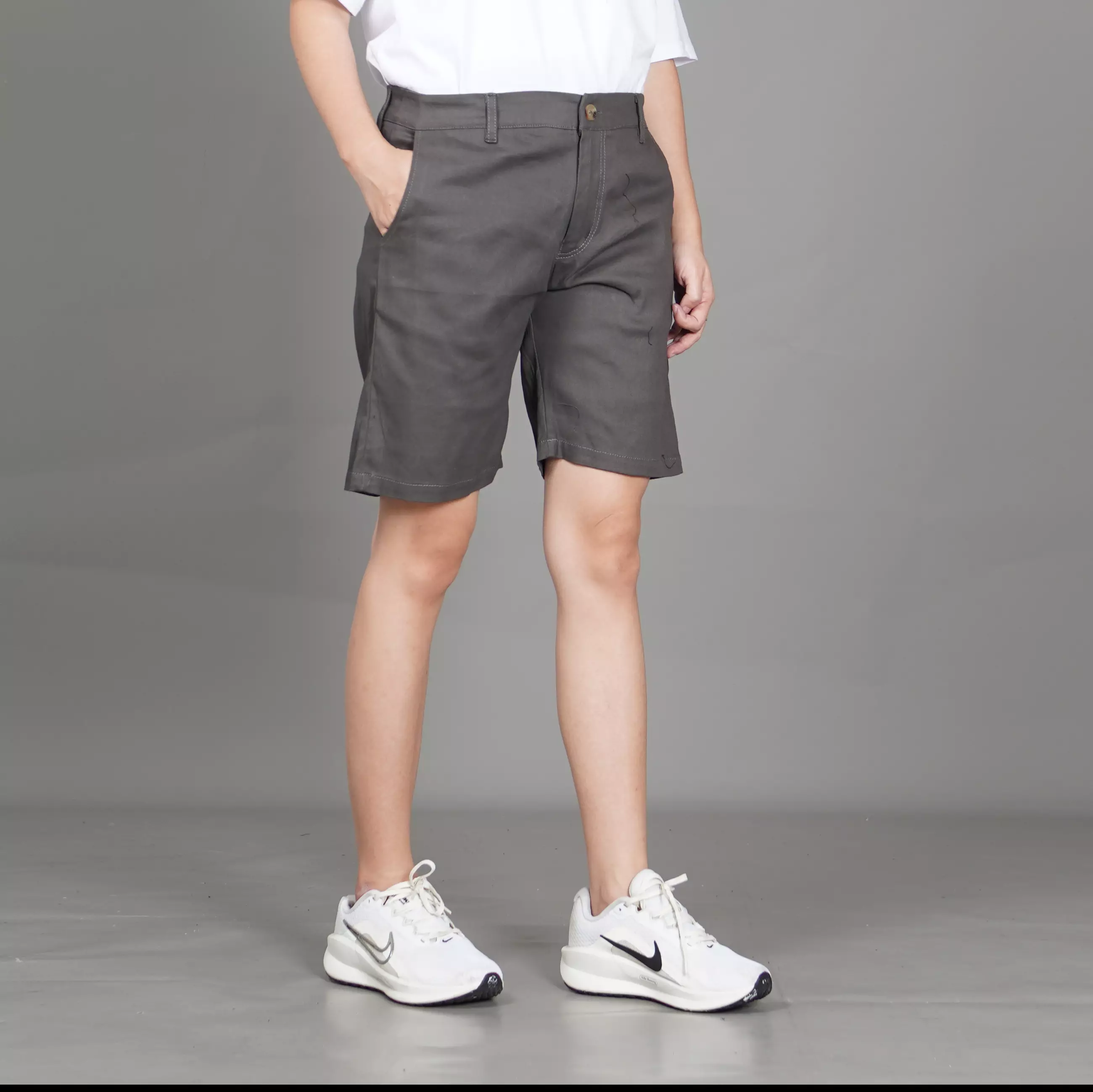  FRELY Celana Pendek Wanita Chino Pendek Wanita Chinos Pants - ABU TU