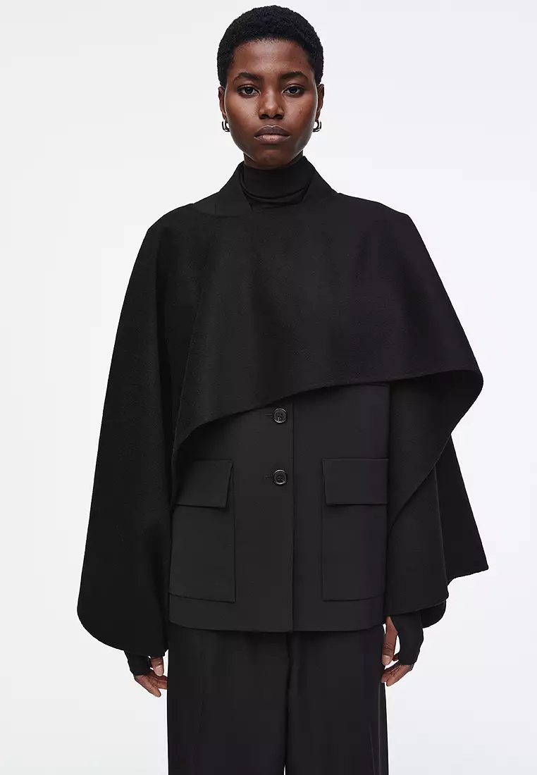 Buy COS V-Neck Wool Cape 2025 Online | ZALORA Philippines