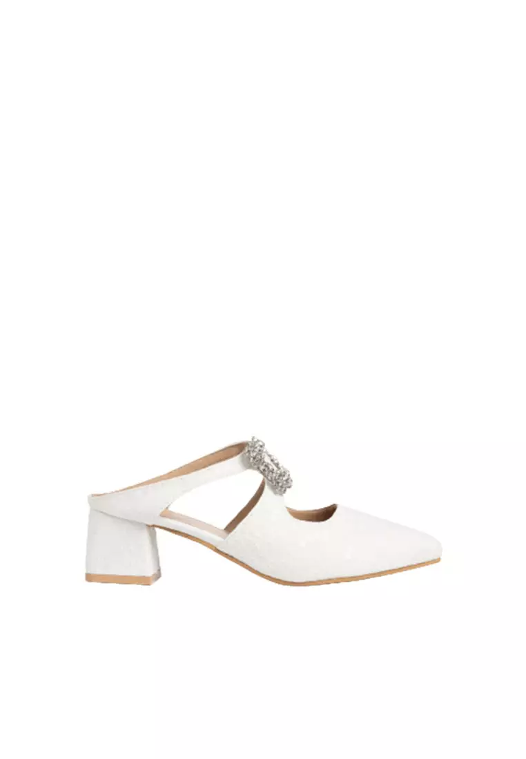 Discount on Happy2u  shoes - SKU: Solay Rhinestone Lace Heels