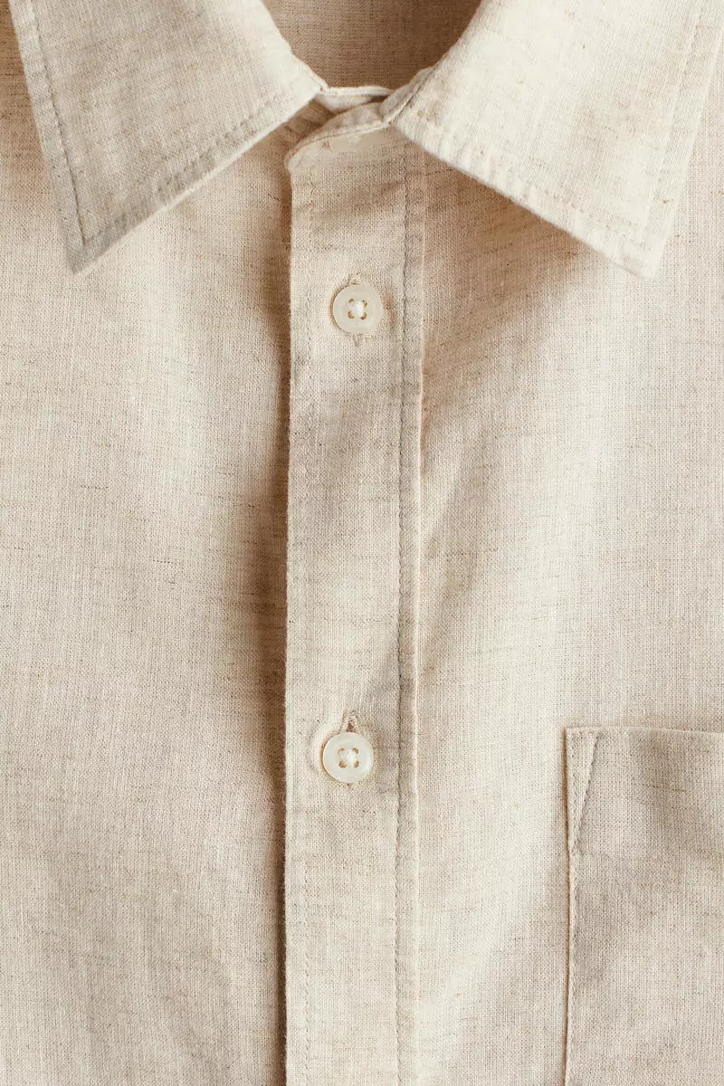 Regular Fit Linen-blend shirt