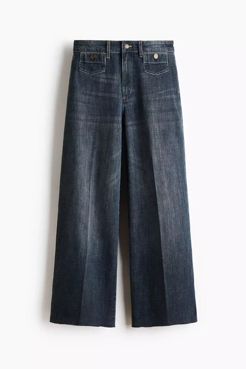 Wide High Waist Ankle Jeans