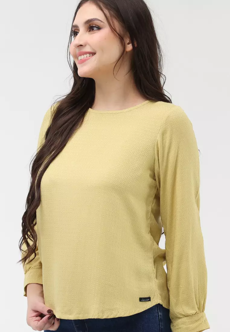 Textured Woven Long Sleeves Blouse