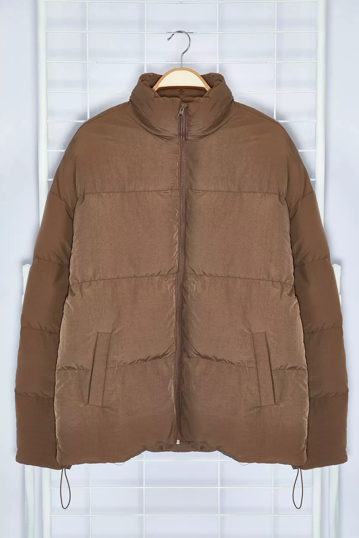 Cinnamon Unisex Oversize Puffer Jacket - Stand Collar, Water And Wind Resistant Tmnaw24Mo00003