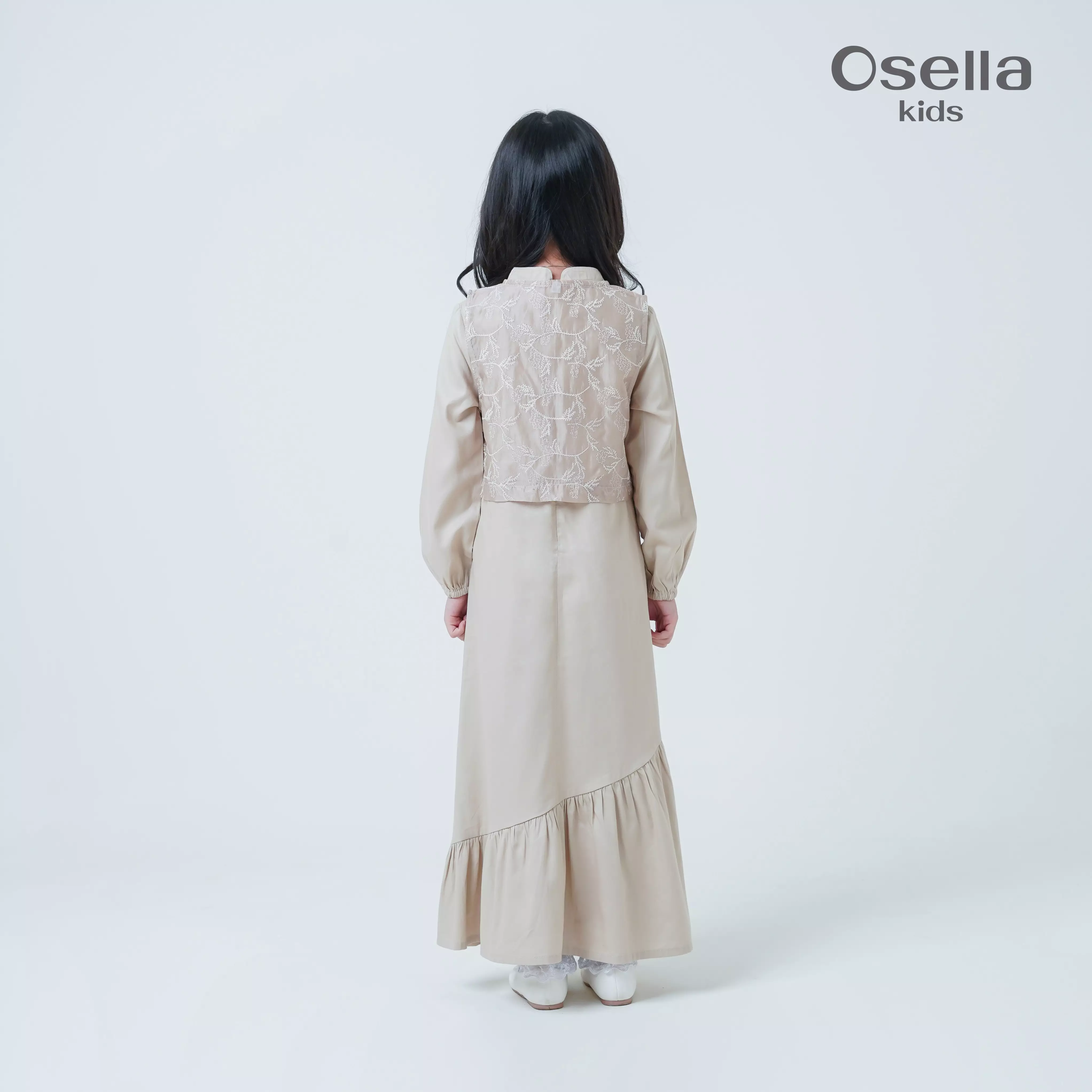 Osella Kids Alya Embroidered Layered Dress 1357660789 | Gaun Raya Vest Anak Perempuan