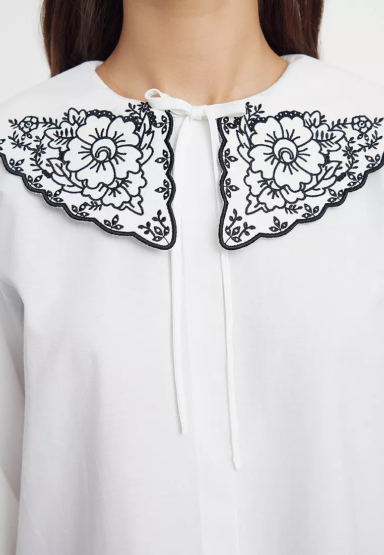 MODEST Embroidered Baby Collar Shirt