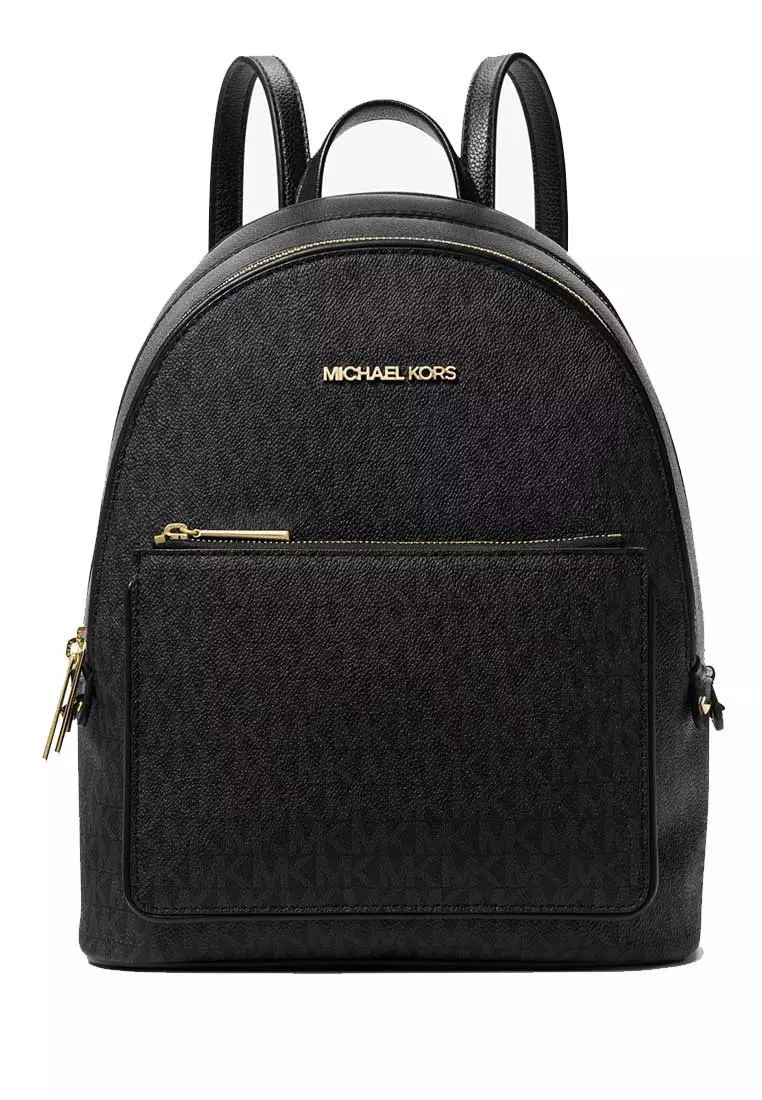Michael Kors Women's MD Chain Detail Backpack - Black - Backpacks
