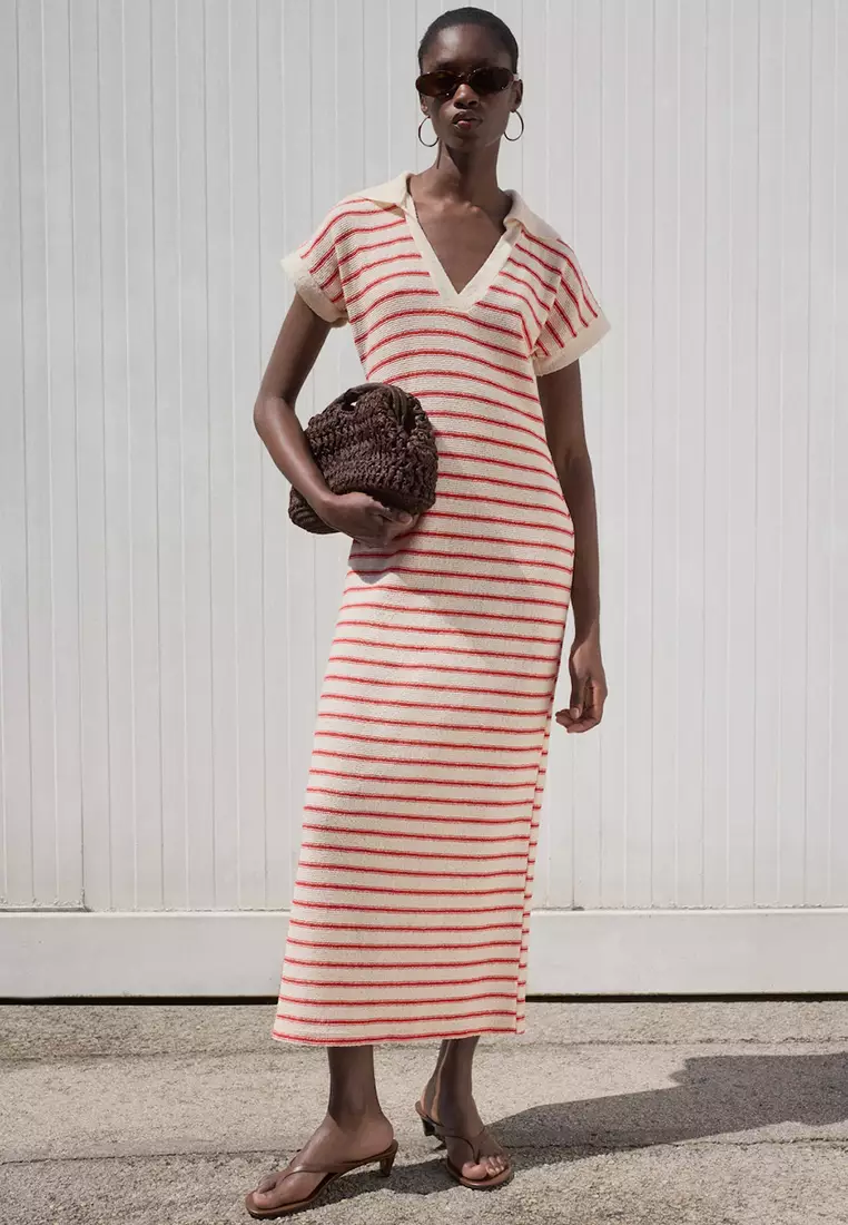 Long Striped Knitted Dress