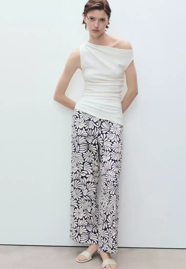 Floral Linen Trousers