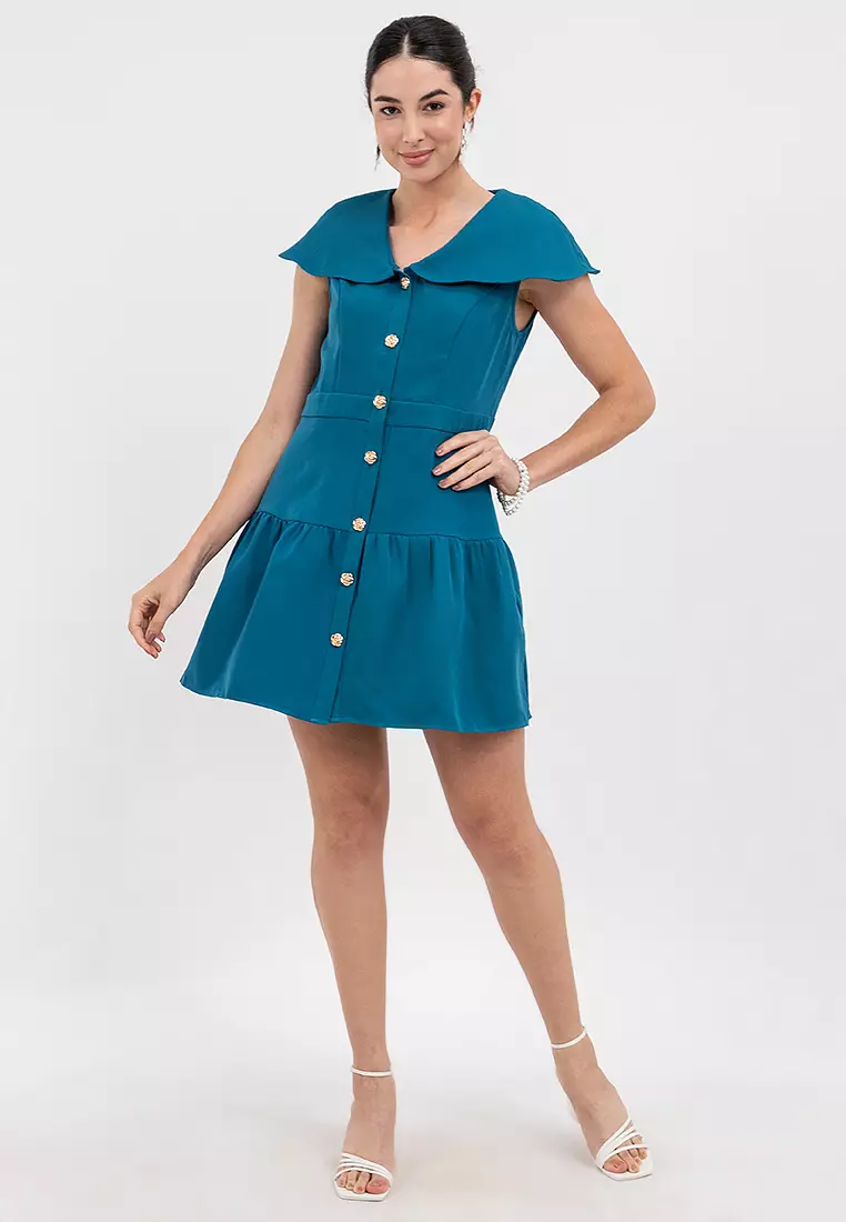 DESMOND Button Front Pinafore Dress
