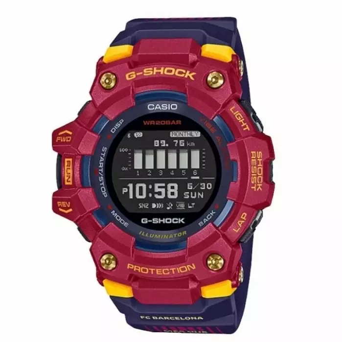 G shock merah biru sale