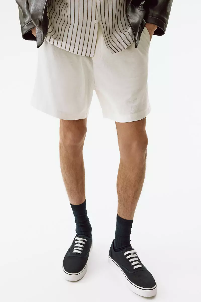 Relaxed Fit Linen-blend shorts