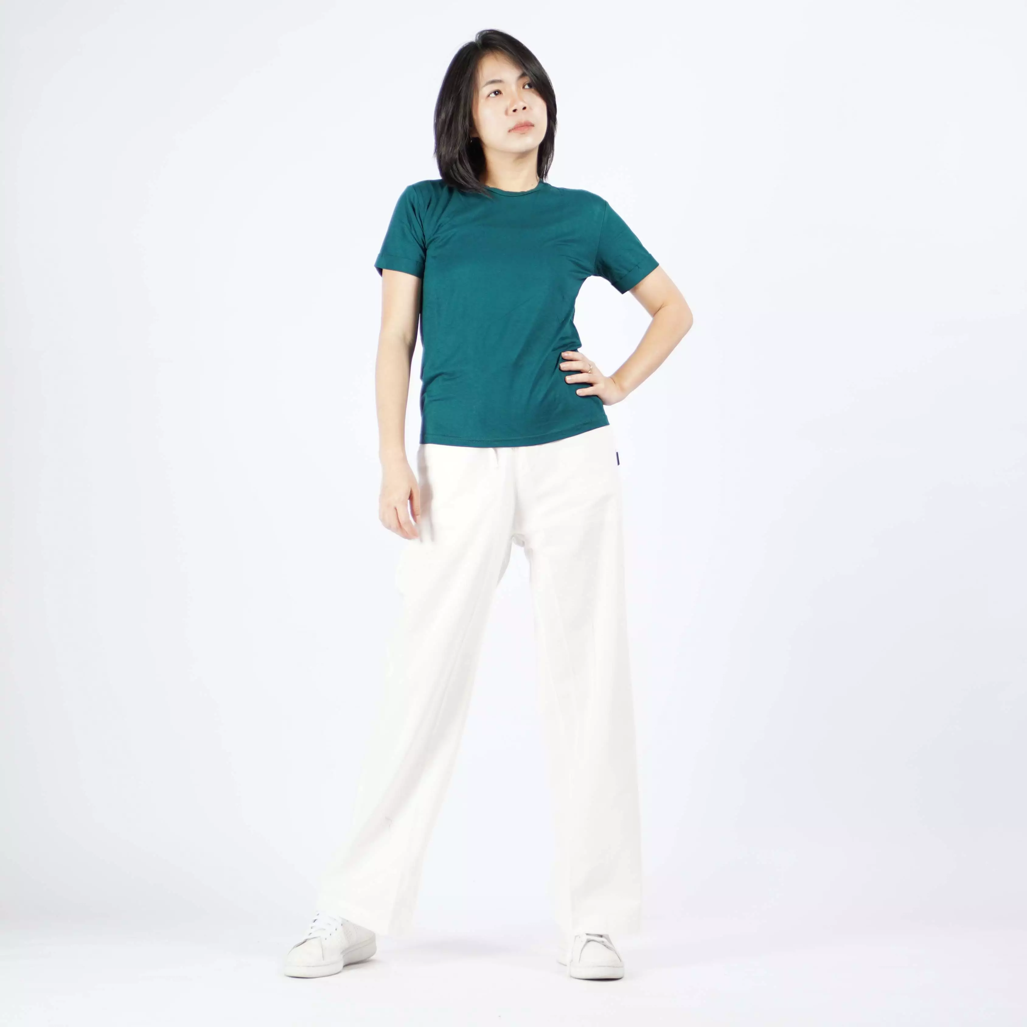  ALEXA TOP Kaos Wanita Lengan Pendek Casual TShirt Wanita - Hijau