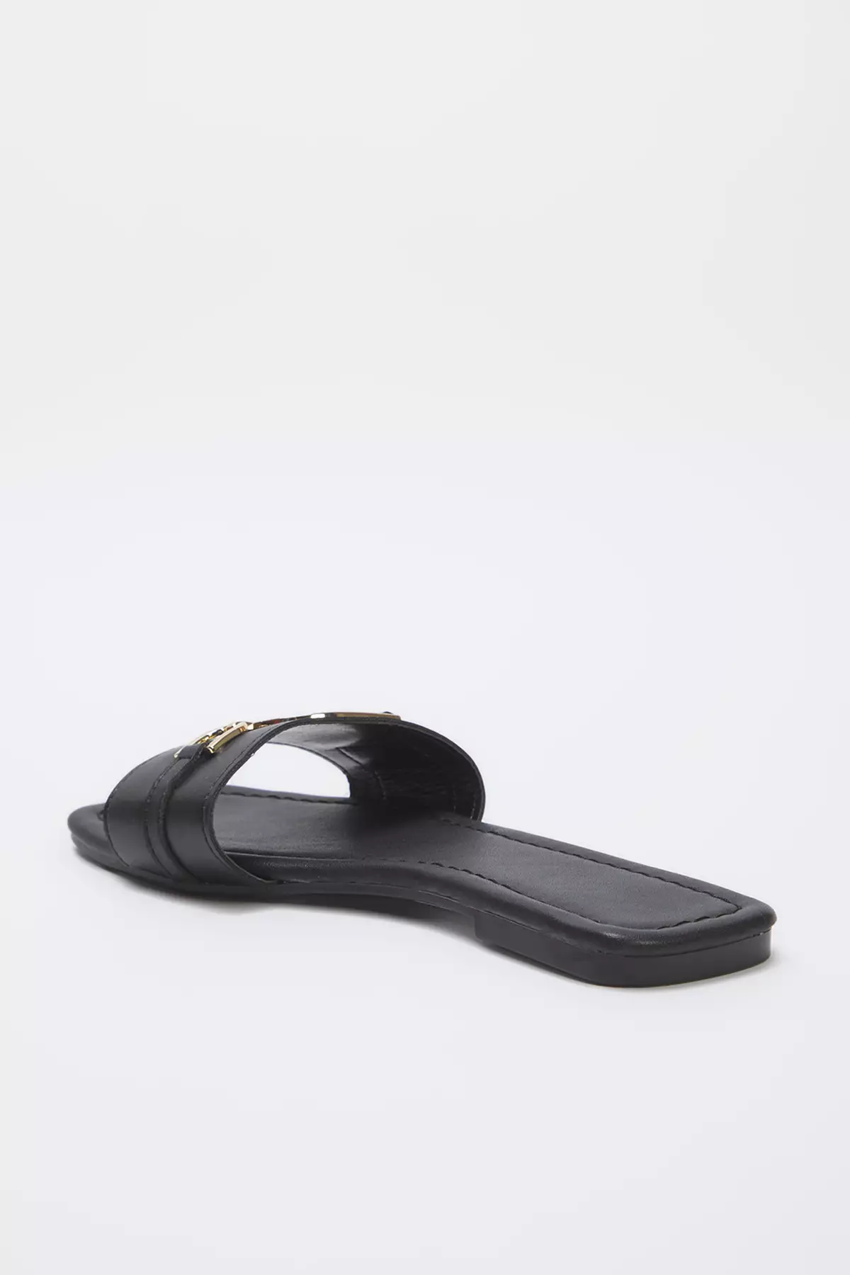 Women's Slippers With Black Metal Accessory Detail Takss25Te00015