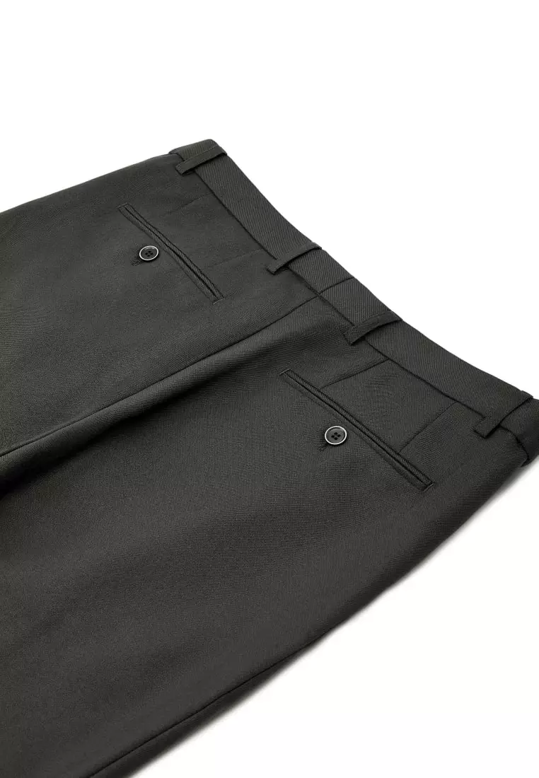 G2000 Teflon Smart Fit Twill Suit Pants with Elastic Waist Band