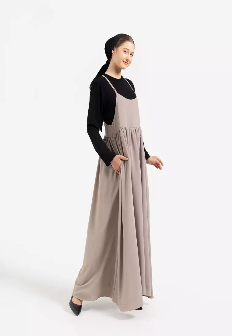Talia Overall Dress Taupe