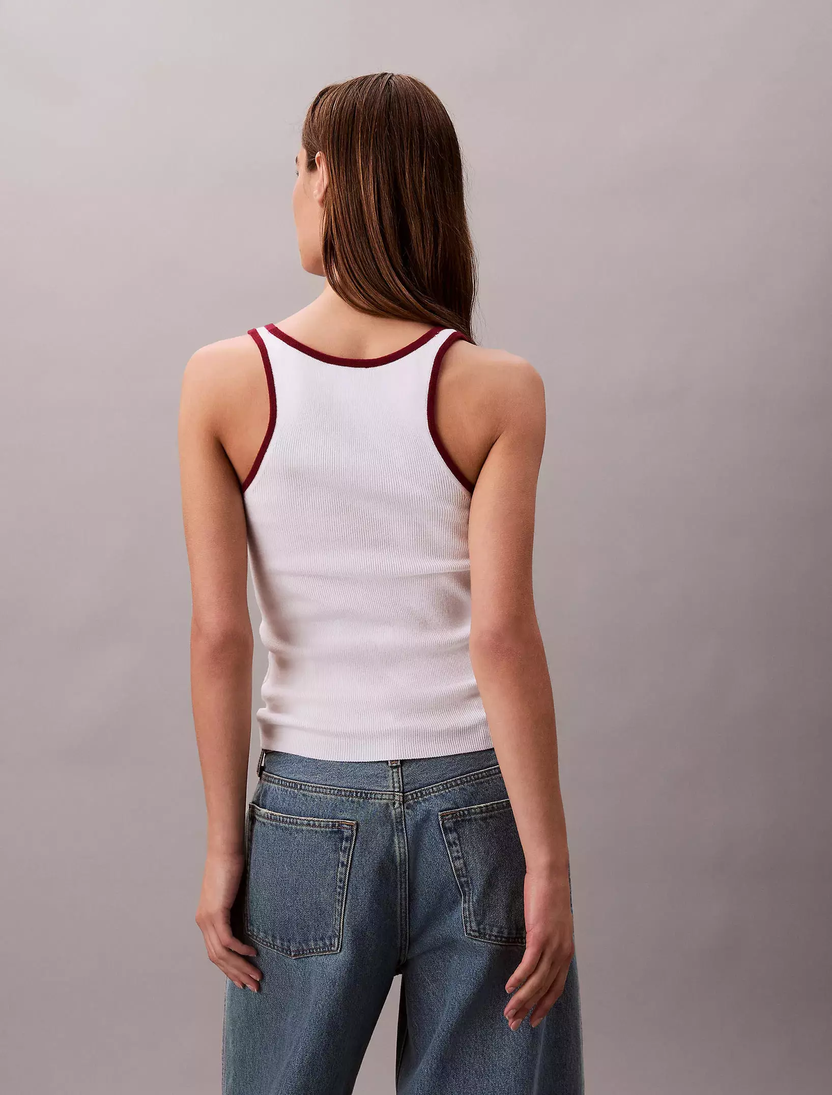Calvin Klein - Contrast Trim Ribbed Tank Top