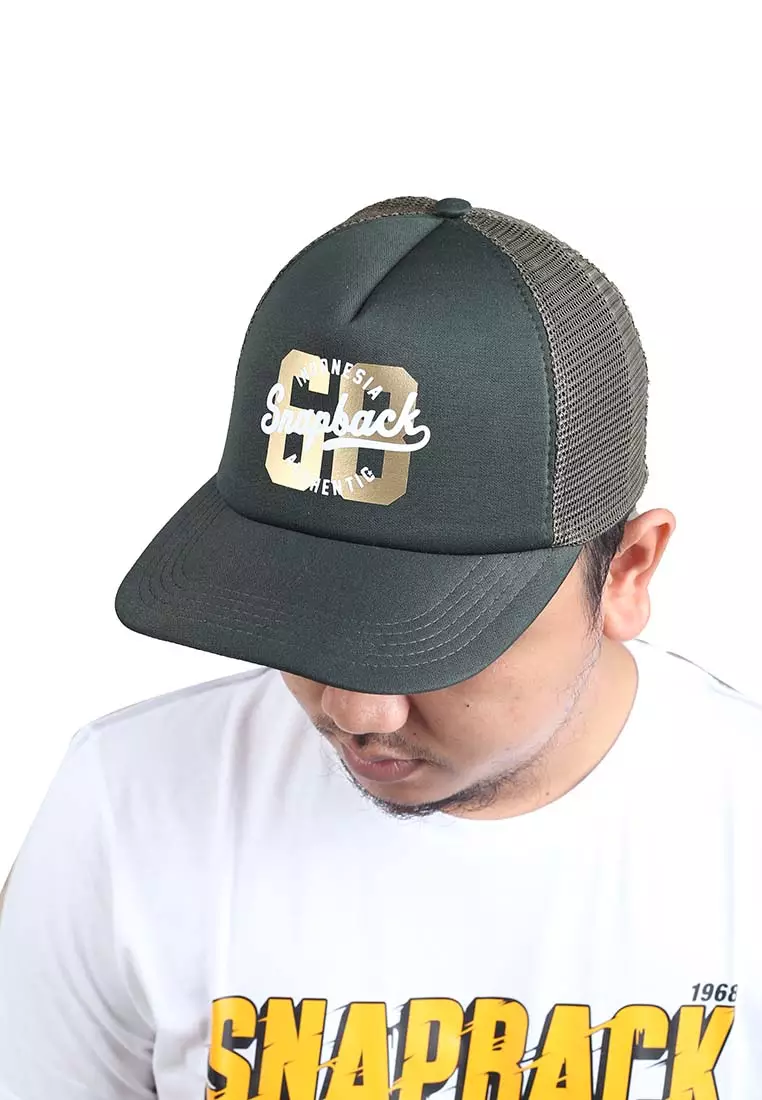 Snapback Topi Trucker Dewasa Hijau Army Snapback 68 Authentic