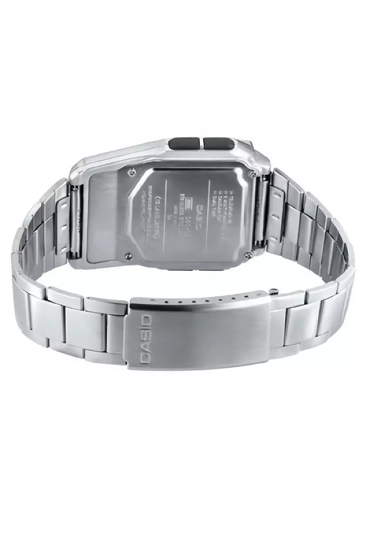 Casio Calculator - Jam Tangan Digital Pria - Silver - Stainless Steel Bracelet - CA-506-1DF