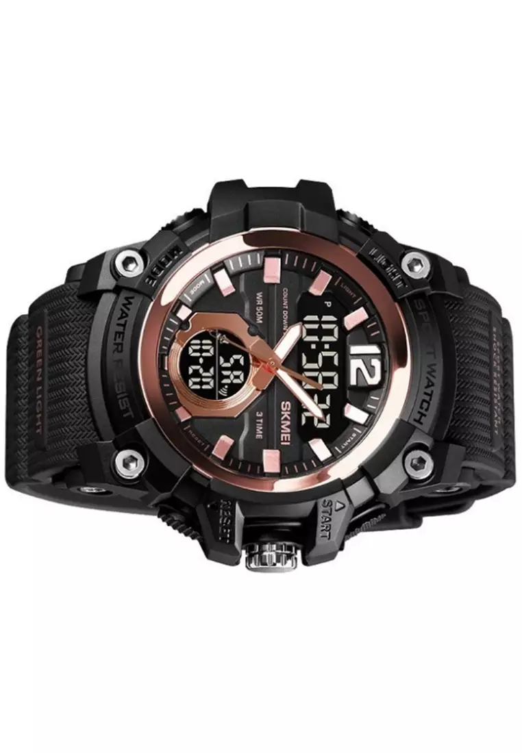 Jam Tangan Digital Pria Waterproof Many Function Strap Tali Material PU Silicone BY37 ORIGINAL