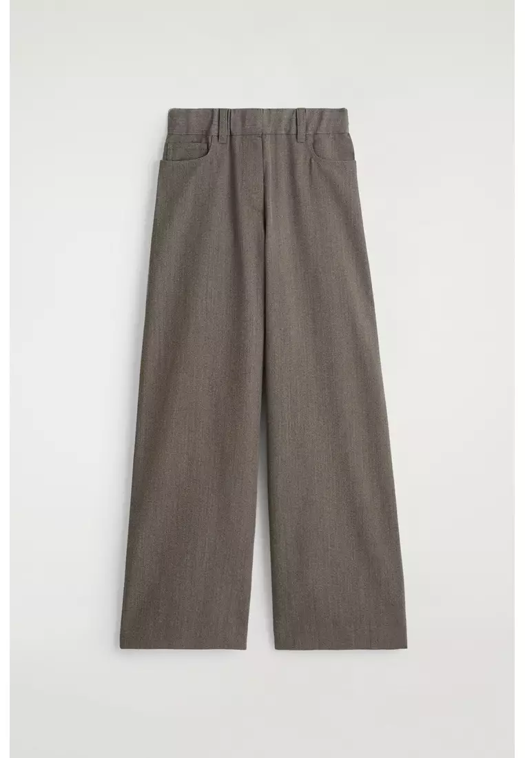 REGULAR WOOL-BLEND WIDE-LEG TROUSERS