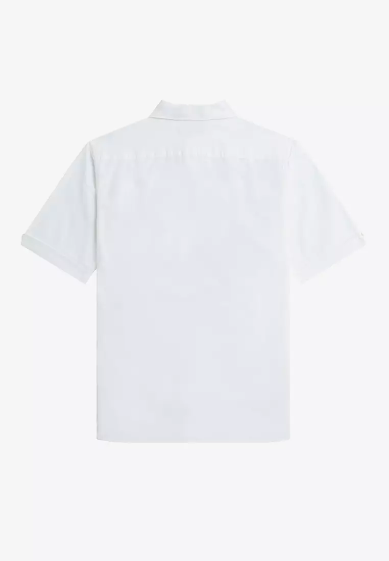 fred perry short sleeve oxford shirt white