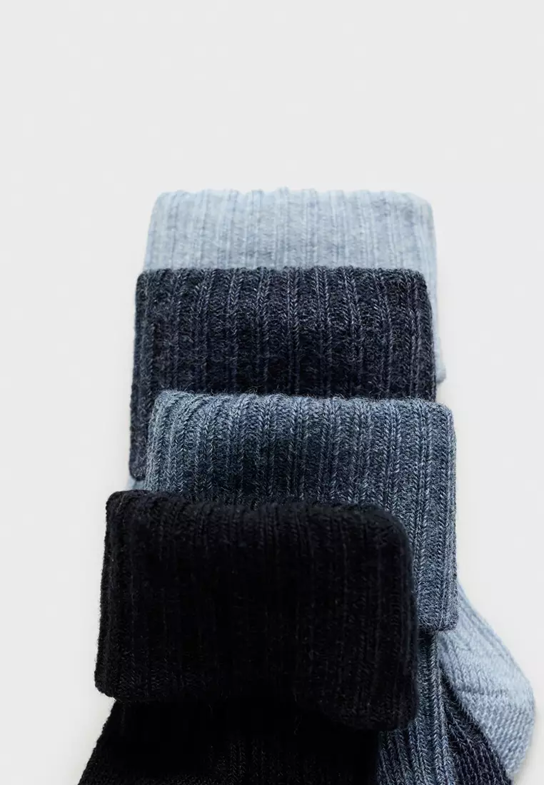 4 Pack Ribbed Socks