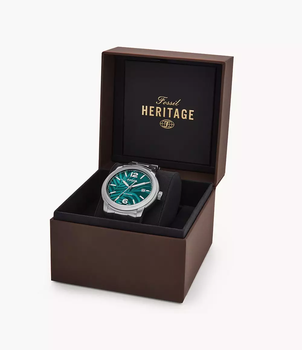 Fossil Heritage Oasis Dial Automatic Silver Jam Pria - ME3249