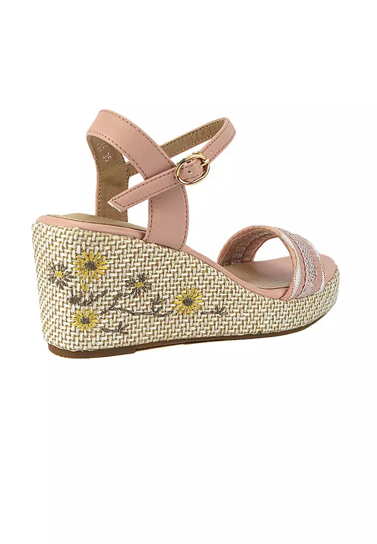 Women's Wedge Sandals LW 26366 Old Rose C46