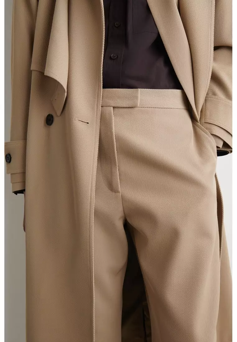 WOOL-TWILL STRAIGHT-LEG TROUSERS