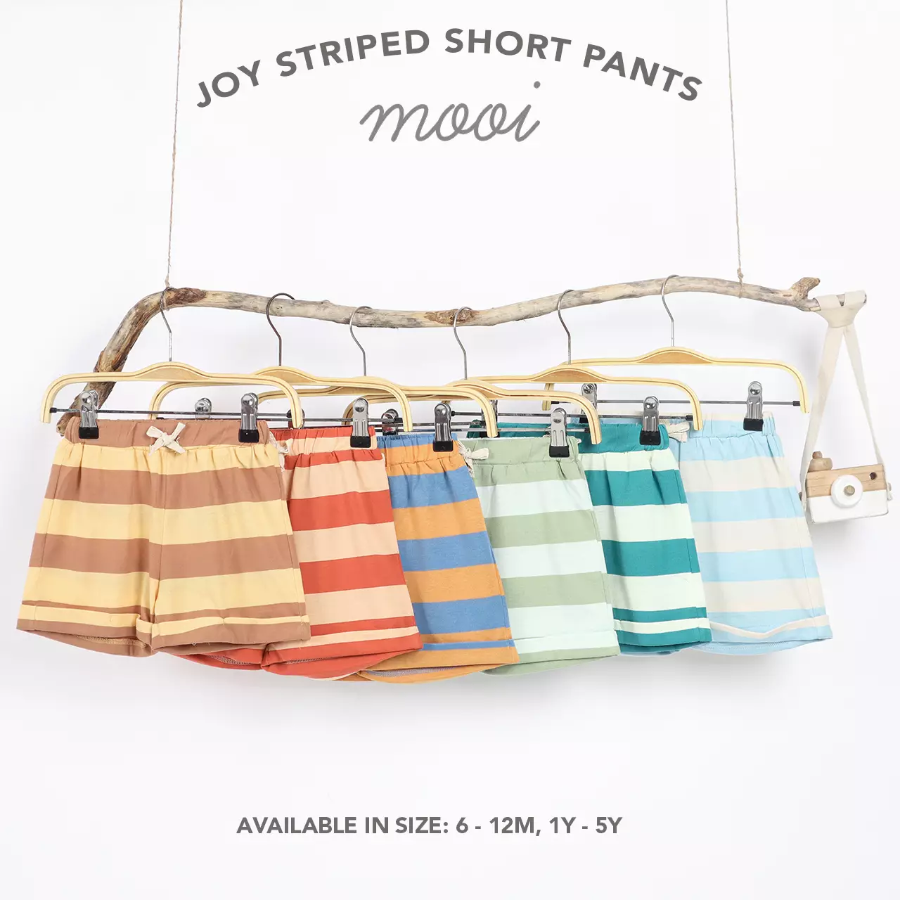 Mooi Celana Pendek Anak Joy Striped Short Pants - Orange