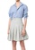 Loewe beige Loewe Striped Skater Skirt in Beige,Grey 423F6AA3523EA0GS_4