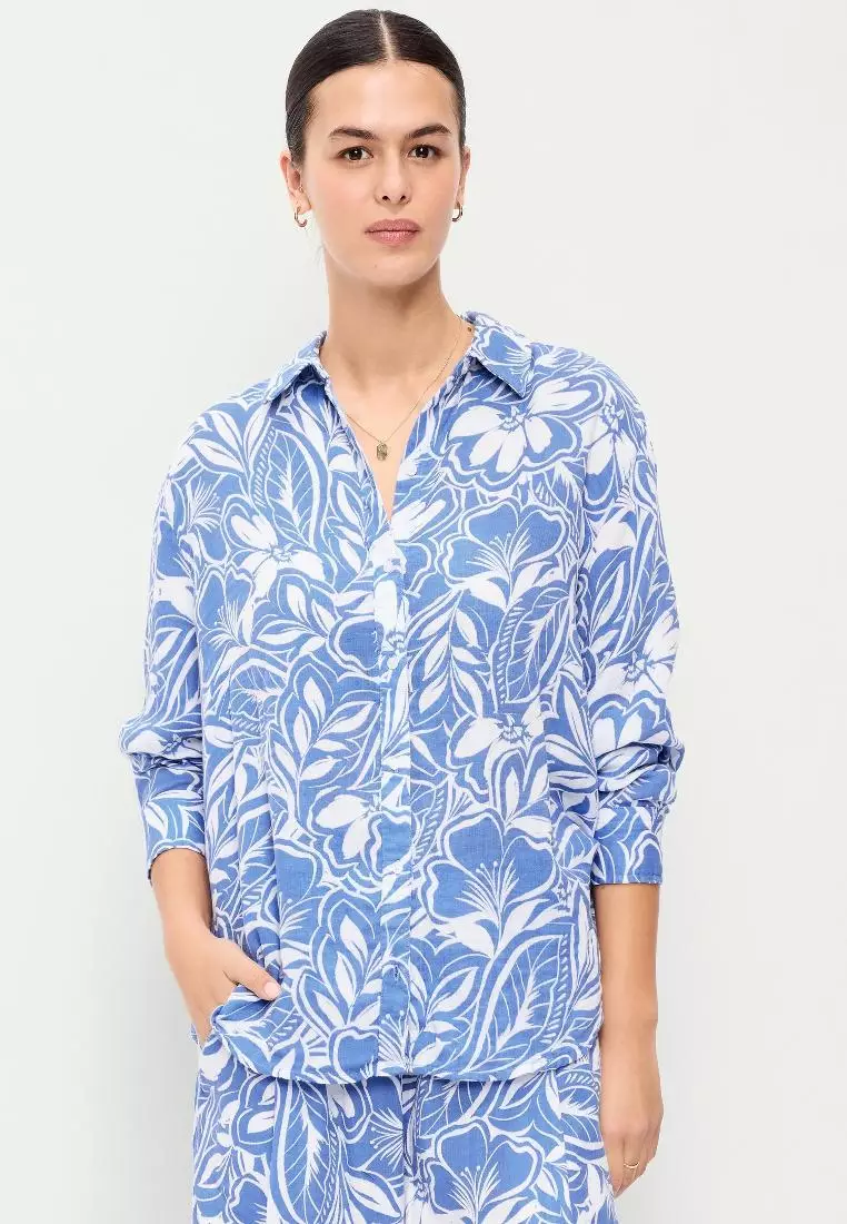 Open-Back Button-Down Shirt