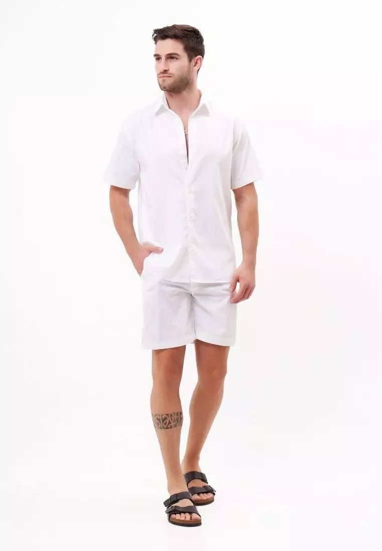 Palma Celana Pendek Pria Katun Organik Putih | Organic Cotton Short Pants Men White