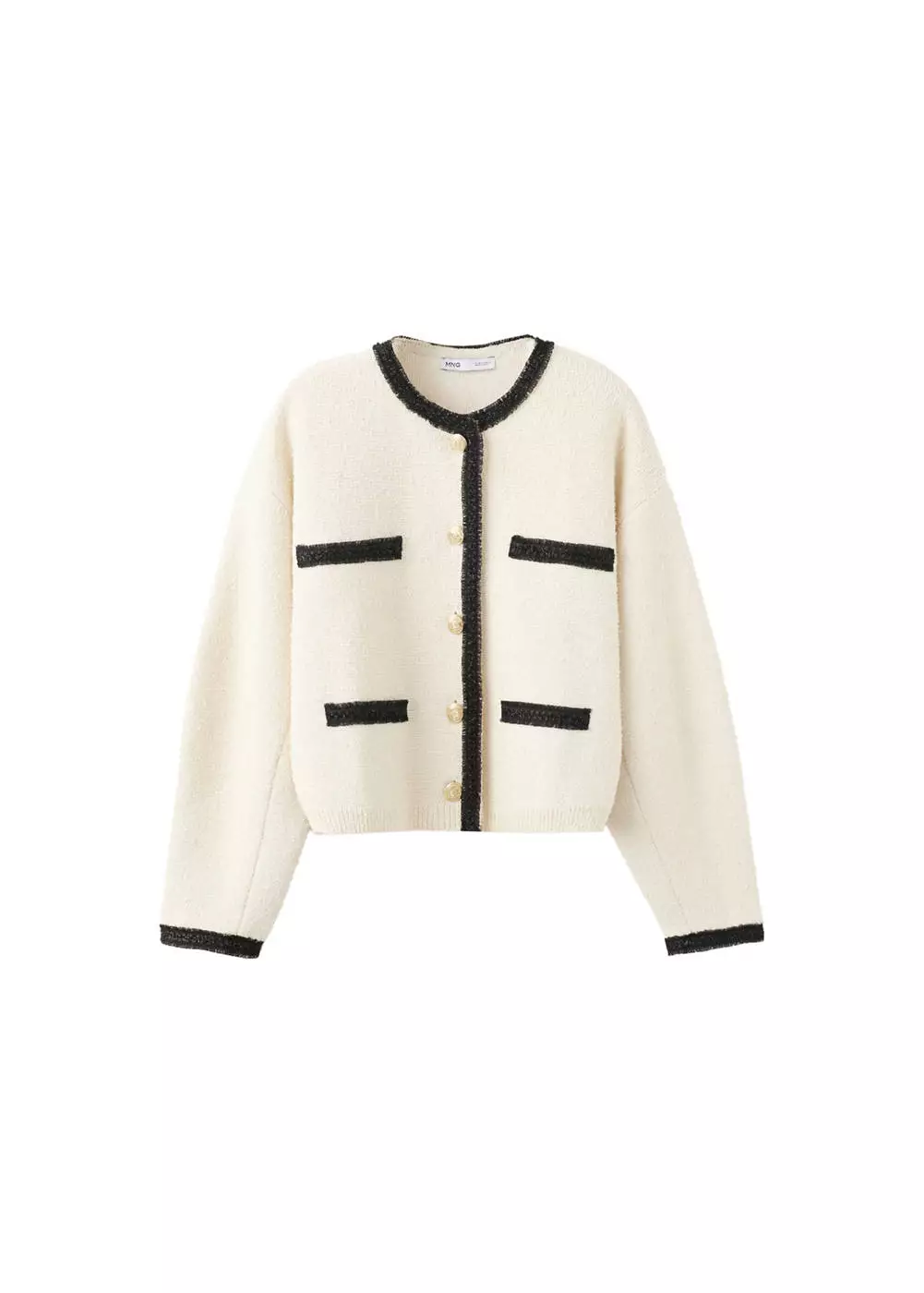 Cardigan ribbed kontras