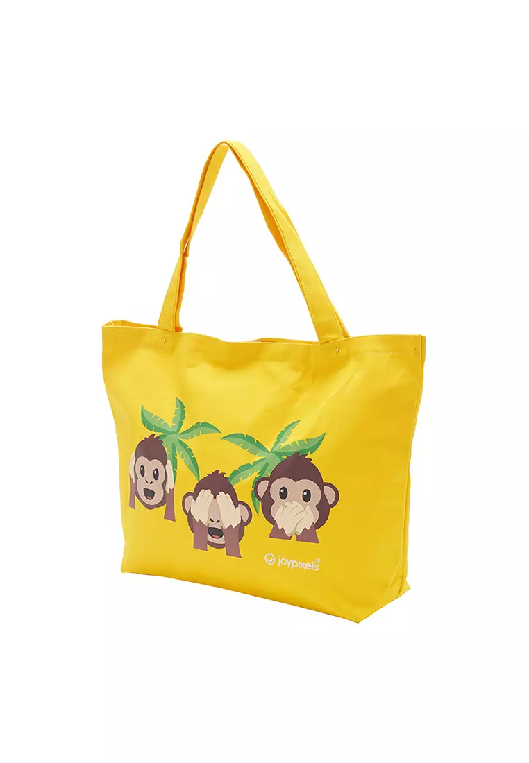 Canvas Bags Joypixels Yellow Three Wise Monkey