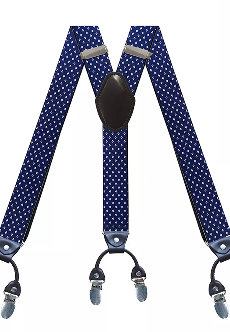 Men's Adjustable Elastic 6 Clips Suspenders