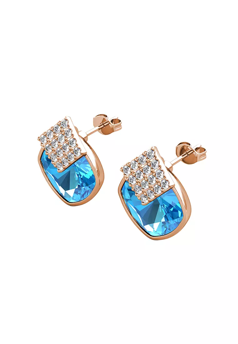 Diamond Lucid Earring Blue RG - Anting Crystal Swarovski by Her Jewellery