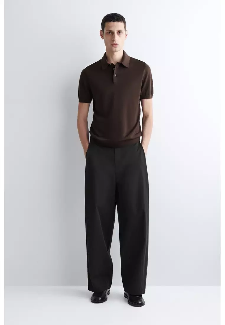 SLIM KNITTED SILK POLO SHIRT